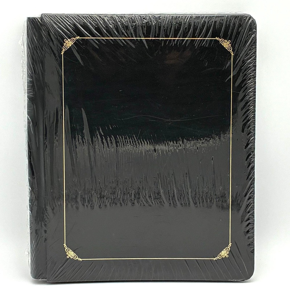Creative Memories 8.5x11 Black Tribute Scrapbook Album Gold Trim White Pages New